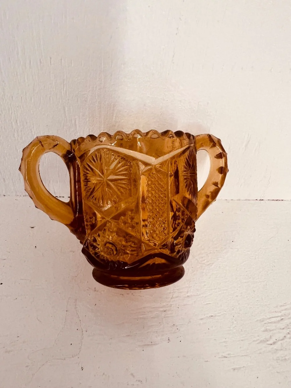 Imperial Glass Ohio Star and File Marigold creamer